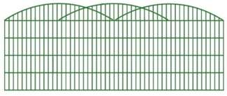 Schmuckzaun / Doppelstabmattenzaun 3-er Bogen Komplett-Set / Grün / 141cm hoch / 25m lang