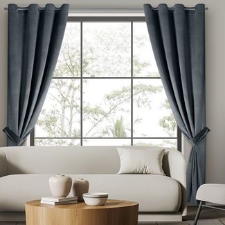 Eurofirany Vorhang ANTARA (2 St), Ösen, blickdicht, Velours, Wohnzimmer Blickdichte Vorhänge Ösen Fensterdekoration