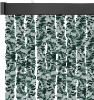 Flauschvorhang 120x200cm ( Meliert Dunkelgrün/Weiß ), perfekter Insekten- und Sichtschutz für Ihre Balkon- und Terrassentür, viele Farben
