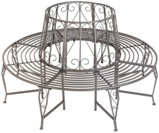 tectake Gartenbank Baumbank, im Antik-Stil, 360°, für mehrere Personen