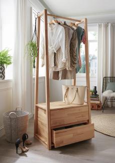 Garderobe mit Schubkästen 85x190cm 'Graz' Kernbuche geölt