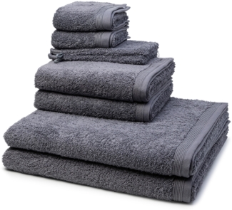 Möve Superwuschel 8 tlg. Frottier-Set - 2 X Handtuch (50 X 100cm), 2 X Duschtuch (80 X 150cm), 2 X Gästetuch (30 X 50cm), 2 X Waschhandschuh (15 X 20cm) - 520 g/m2 - Stone