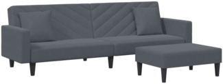 vidaXL 2-tlg. Sofagarnitur mit Kissen Dunkelgrau Samt 3216269