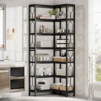 Tribesigns Bücherregal Tribesigns Eck-Bücherregal, 7-stöckiges Industrielles Eckregal