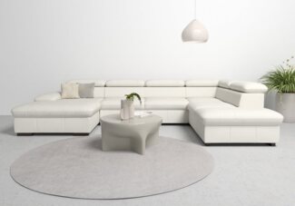 Home affaire Wohnlandschaft Alberto U-Form, mit Kopfteilverstellung, wahlweise mit Bettfunktion