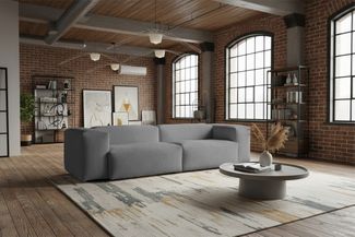 KAWOLA Sofa CELESTE 4-Sitzer Cord grau 72 x 114 x 302 cm