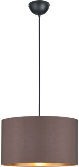 my home Pendelleuchte Josie, ohne Leuchtmittel, Hängeleuchte 1-flammig, Schirm taupe und innen goldfarbig