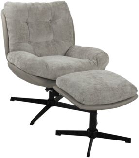 Relaxsessel >Tolox< (2-teilig) inkl. Hocker, sandfarbig - 78x95x91 (BxHxT)