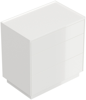 Nachttisch Lux XL 70cm, 3 Pushauszüge lackiert Weiß Hgl für Boxspringbett : Weiss hochglanz