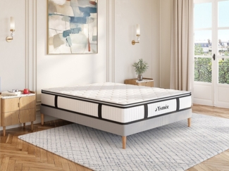 Vente-unique - Taschenfederkernmatratze 180 x 200 cm - mit integriertem Topper - 1 Zone - Härtegrad 3 - Stärke 28 cm - AMERICAN DREAM von YSMÉE