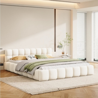 Gdood Polsterbett Doppelbett Jugendbett Futonbett (1-tlg), Mit Lattenrost, Polsterumrandung, 160x200cm, Leinen Stoff