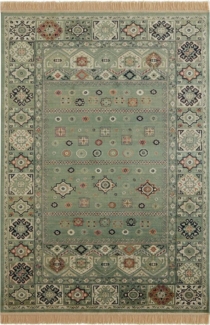 TaraCarpet Teppich Palazzo Royal Shal Allover, rechteckig, Höhe: 6 mm, Modernes Orientalisches Shal Allover Design in grün 135x195