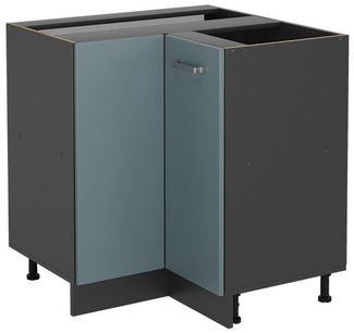 Eckunterschrank R-Line Blau-Grau 75.6 cm ohne Arbeitsplatte Vicco
