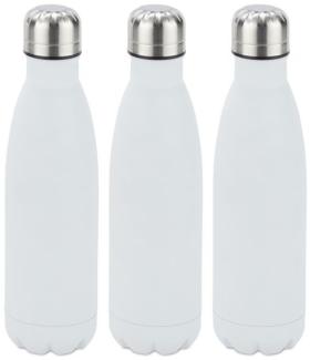 3 x Trinkflasche Edelstahl weiß 10028145