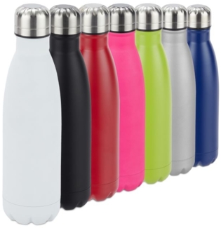 3 x Trinkflasche Edelstahl weiß