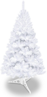 Clanmacy Künstlicher Weihnachtsbaum mit LED innen Kunsttanne Dekobaum Grün/Weiß 120-210cm Beflockung