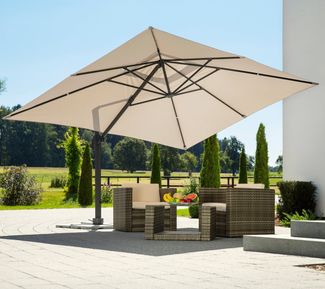 Schneider Schirme Ampelschirm, Rhodos Grande, Natur / Schwarz, 4x3 cm