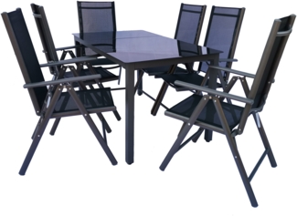 VCM Gartenmöbel-Set Miami 917330 Anthrazit H. 76 x B. 140 x T. 80 cm