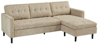 riess-ambiente Ecksofa STOCKHOLM 220 cm beige – 3-Sitzer, Strickstoff, Ottomane beidseitig, Einzelartikel 1 Teile, bequeme Eckcouch mit Federkern – ideal fürs Wohnzimmer & Gästezimmer