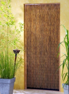 CONACORD Türvorhang Decona Saigon Dekovorhang beige, Hakenaufhängung, halbtransparent, 120 x 220 cm, Bambus - blickdicht dank hoher Stranganzahl