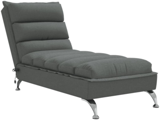 vidaXL Massage-Chaiselongue mit Kissen Dunkelgrau Stoff 379476