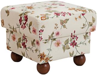 Hocker Kasha Bezug Flachgewebe Buche nussbaum dunkel / weiß 22251