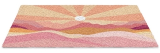 MuchoWow Fußmatte Berge - Abstrakt - Sonnenstrahlen - Rosa, Rechteckig, innen Schmutzfangmatte, Tür, Schmutzfänger Flur, Teppich, 60x40 cm