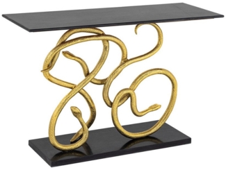 riess-ambiente Konsolentisch WILDLIFE SNAKE 115cm schwarz/gold - Marmor, Schlange, Skulptur, schmal (Einzelartikel, 1-St), handmade Flurtisch - ideal für Eingangsbereich, Flur und Wohnzimmer