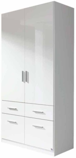 Drehtüren-Kombischrank Chile / Celle, Holzwerkstoff, Weiß, 91 x 197 x 54 cm