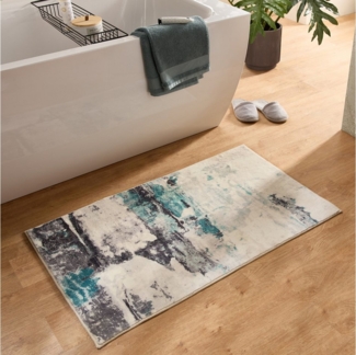 Gino Falcone Badematte Ariella GF-148, Höhe 7 mm, rutschhemmend beschichtet, fußbodenheizungsgeeignet, Polyester, rechteckig, Badteppich, bedruckt, modernes Design, weich & kuschelig