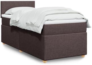 vidaXL Boxspringbett mit Matratze Dunkelbraun 100x200 cm Stoff 3288887