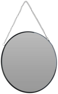 Meinposten Dekospiegel Kleiner Spiegel rund Wandspiegel Dekospiegel anthrazit Ø 20 cm (1-St), mit dekorativer Aufhängekette