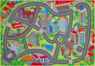 Andiamo Kinderteppich Street, rechteckig, Höhe: 5 mm, Straßen-Spiel-Teppich, weiche Spielunterlage, rutschhemmend