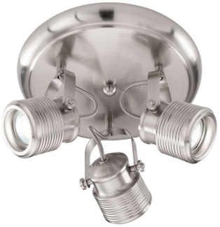 Deckenleuchte, 3 Flammig, nickel-matt, beweglich, D 25 cm