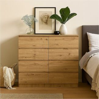 HTI-Living Kommode Kommode 8 grifflose Schubladen Thekla Artisaneiche (Stück, 1 St, 1 Kommode), Sideboard