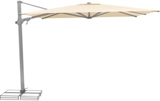 Suncomfort Sonnenschirm Varioflex beige Ampelschirm 3x3m Gartenschirm Kurbel