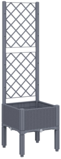 vidaXL Pflanzkübel mit Rankgitter Blaugrau 40x40x142 cm PP 367916