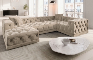 Sofa Dreams Wohnlandschaft Designer Stoff Sofa Palma U Form Samtstoff Stoffsofa