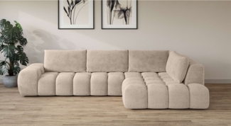 INOSIGN Ecksofa AZITA klein, L-Form, elegant und bequem Designsofa, lose Rückenkissen, traumhafte Steppung, Maße B/T/H: 296/176,5/89 cm