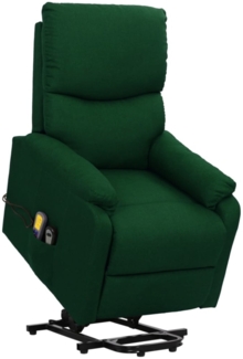 vidaXL Massagesessel mit Aufstehhilfe Dunkelgrün Stoff [329755]