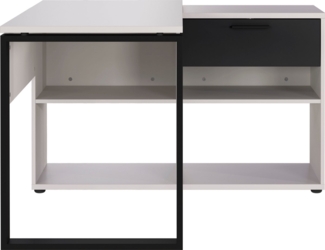 GERMANIA Eckschreibtisch Fenton, mit integriertem Sideboard mit Schubkasten und vier offenen Fächern