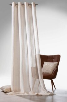 Weckbrodt Vorhang Natural Linen, Ösen (1 St), halbtransparent, Leinen-Optik, Längsstreifen, halbtransparent, Gardine, Store