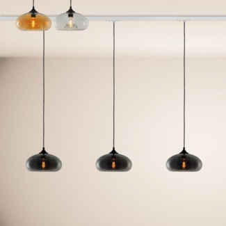 s.luce Cruet Low Esstisch-Pendelleuchte 1-Phasen-Schiene Endeinspeiser Klar