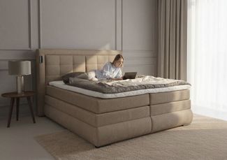 OTTO home Boxspringbett MIVVA inkl. Bettkasten und Topper, Komfortliegehöhe: 67 cm, in H3, H4 oder Hmix H3/H4, wahlweise mit oder ohne LED-Leuchten