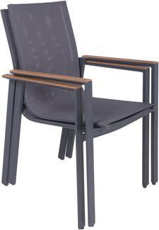 Gartenstuhl 2er Set JOEL - Kunststoff, Natur | Stapelstühle Wetterfest Gartenstühle Outdoor Essstühle