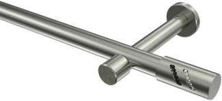 Gardinenstangen-Set Prestige Zoena 520 cm (geteilt in 4 x 130 cm), 1-läufig (ohne Ringe), 20 mm Ø Edelstahl-Optik