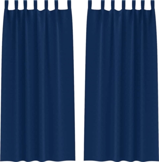 vidaXL Verdunkelungs-Vorhänge mit Ringen 2 pcs Dunkelblau 225 x 140 cm 4107585