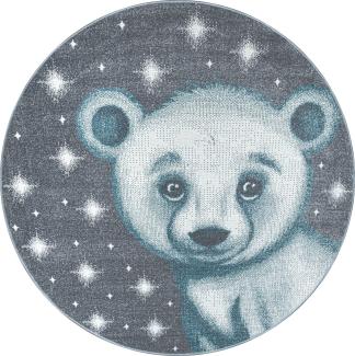 Kinder Teppich Bianca rund - 160 cm Durchmesser - Blau