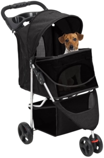 vidaXL Hundewagen Faltbar Schwarz 80x46x98 cm Oxford-Gewebe 172196