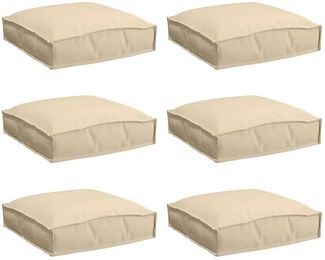 vidaXL Kissen 6 pcs Beige 40 x 40 x 8 cm Oxford-Stoff 42001601